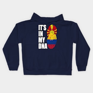 Macedonian And Colombian Mix Heritage DNA Flag Kids Hoodie